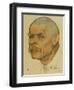 Portrait of the Author Maxim Gorky (1868-193), 1921-Nikolai Andreevich Andreev-Framed Giclee Print