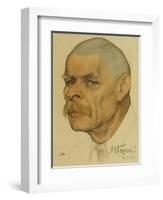 Portrait of the Author Maxim Gorky (1868-193), 1921-Nikolai Andreevich Andreev-Framed Giclee Print