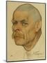 Portrait of the Author Maxim Gorky (1868-193), 1921-Nikolai Andreevich Andreev-Mounted Giclee Print