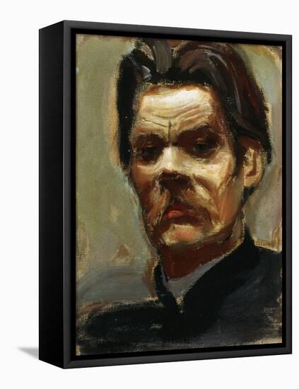 Portrait of the Author Maxim Gorky (1868-1939) (Maxime Gorki) - Gallen-Kallela, Akseli (1865-1931)-Akseli Valdemar Gallen-kallela-Framed Stretched Canvas