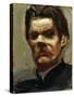 Portrait of the Author Maxim Gorky (1868-1939) (Maxime Gorki) - Gallen-Kallela, Akseli (1865-1931)-Akseli Valdemar Gallen-kallela-Stretched Canvas