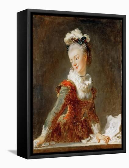 Portrait of the Ballerina Marie-Madeleine Guimard (1743-181)-Jean-Honoré Fragonard-Framed Stretched Canvas