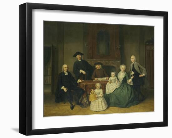 Portrait of the Brak Family, Amsterdam Mennonites-Tibout Regters-Framed Art Print