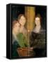 Portrait of the Bronte Sisters, C.1834-Patrick Branwell Bronte-Framed Stretched Canvas