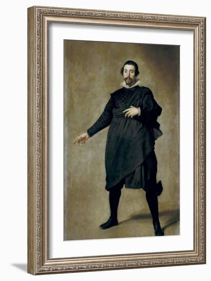 Portrait of the Buffoon Pablo De Valladolid-Diego Velazquez-Framed Art Print