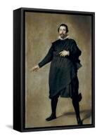 Portrait of the Buffoon Pablo De Valladolid-Diego Velazquez-Framed Stretched Canvas