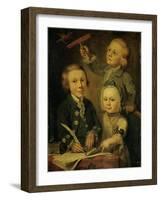 Portrait of the Children of Barend Goudriaan-Cornelis van Cuylenburgh II-Framed Art Print