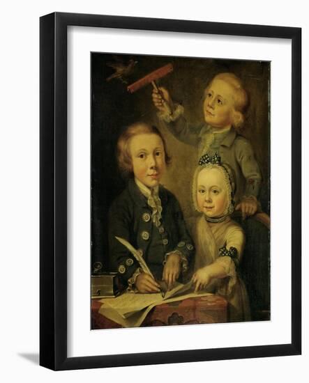 Portrait of the Children of Barend Goudriaan-Cornelis van Cuylenburgh II-Framed Art Print