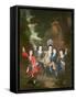 Portrait of the Children of Francisco Lopez-Suasso-Constantin Netscher-Framed Stretched Canvas