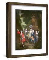 Portrait of the Children of Francisco Lopez-Suasso-Constantin Netscher-Framed Giclee Print