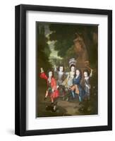 Portrait of the Children of Francisco Lopez-Suasso-Constantin Netscher-Framed Giclee Print