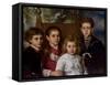 Portrait of the Children of Paul Pavlovich Demidoff, 2nd Prince of San Donato-Alexei Alexeyevich Harlamov-Framed Stretched Canvas