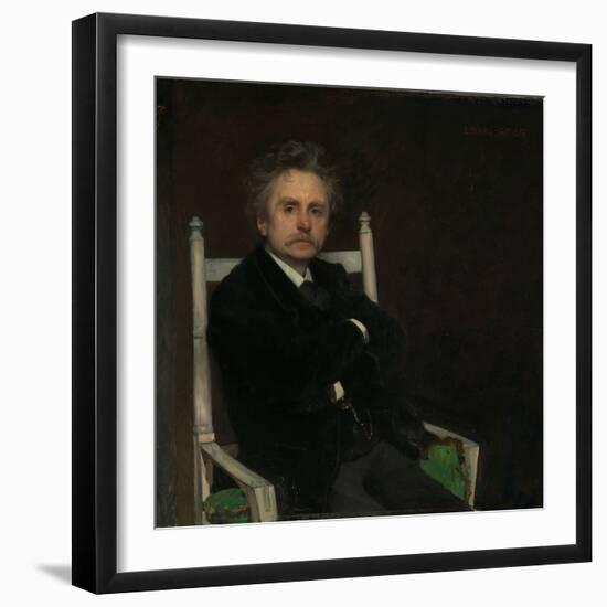 Portrait of the Composer Edvard Grieg, 1891 (Oil on Canvas)-Hjalmer Eilif Emanuel Peterssen-Framed Giclee Print