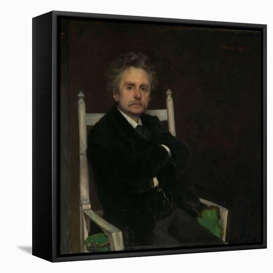 Portrait of the Composer Edvard Grieg, 1891 (Oil on Canvas)-Hjalmer Eilif Emanuel Peterssen-Framed Stretched Canvas