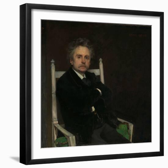 Portrait of the Composer Edvard Grieg, 1891 (Oil on Canvas)-Hjalmer Eilif Emanuel Peterssen-Framed Giclee Print