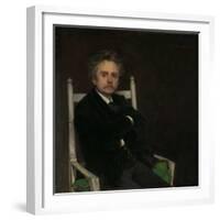 Portrait of the Composer Edvard Grieg, 1891 (Oil on Canvas)-Hjalmer Eilif Emanuel Peterssen-Framed Giclee Print