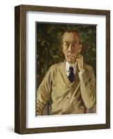 Portrait of the Composer Rachmaninow, C. 1925-Konstantin Somow-Framed Giclee Print