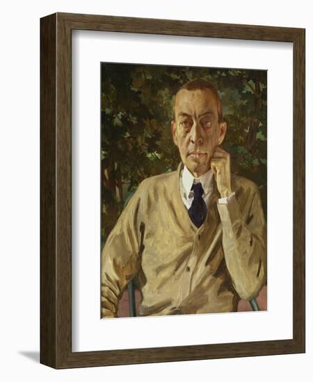 Portrait of the Composer Rachmaninow, C. 1925-Konstantin Somow-Framed Giclee Print