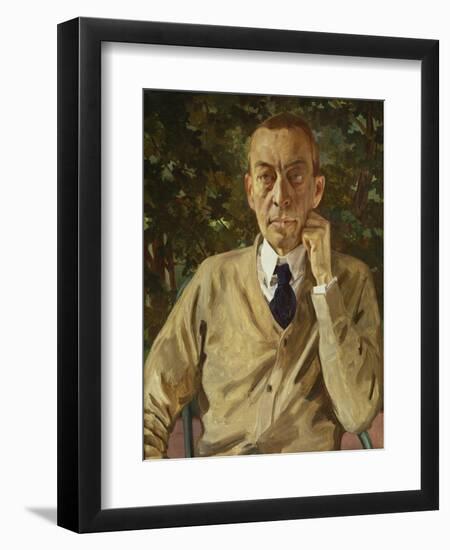 Portrait of the Composer Rachmaninow, C. 1925-Konstantin Somow-Framed Giclee Print