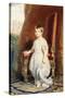 Portrait of the Comte De Paris, as a Boy in a White Costume, 1842-Franz Xaver Winterhalter-Stretched Canvas