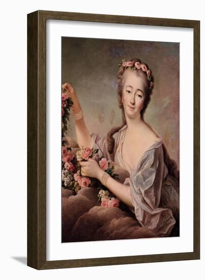 Portrait of the Countess Du Barry as Flora-Francois Hubert Drouais-Framed Giclee Print