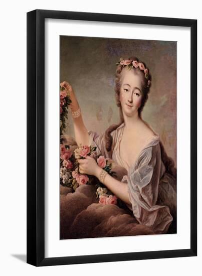 Portrait of the Countess Du Barry as Flora-Francois Hubert Drouais-Framed Giclee Print