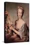 Portrait of the Countess Du Barry as Flora-Francois Hubert Drouais-Stretched Canvas