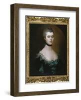 Portrait of the Countess of Sussex, Bust Length, in a Blue Dress with Black Facings-Thomas Gainsborough-Framed Giclee Print