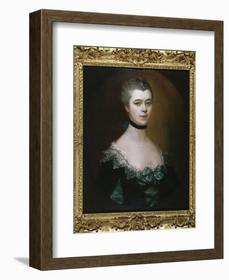 Portrait of the Countess of Sussex, Bust Length, in a Blue Dress with Black Facings-Thomas Gainsborough-Framed Giclee Print