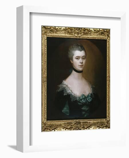 Portrait of the Countess of Sussex, Bust Length, in a Blue Dress with Black Facings-Thomas Gainsborough-Framed Giclee Print