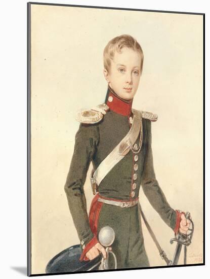 Portrait of the Crown Prince Alexander Nikolayevich (1818-188), 1828-Pyotr Fyodorovich Sokolov-Mounted Giclee Print