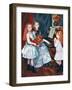 Portrait of The Daughters of Catulle Mend?At The Piano-Pierre-Auguste Renoir-Framed Art Print