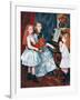 Portrait of The Daughters of Catulle Mend?At The Piano-Pierre-Auguste Renoir-Framed Art Print