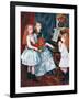 Portrait of The Daughters of Catulle Mend?At The Piano-Pierre-Auguste Renoir-Framed Art Print