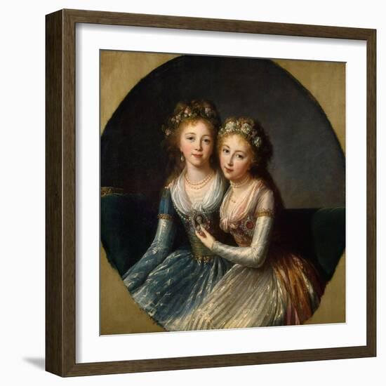 Portrait of the Daughters of Emperor Paul I, 1796-Marie Louise Elisabeth Vigee-Lebrun-Framed Giclee Print