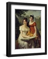 Portrait of the Demoiselles Duval by Jacques Augustin Pajou-null-Framed Giclee Print