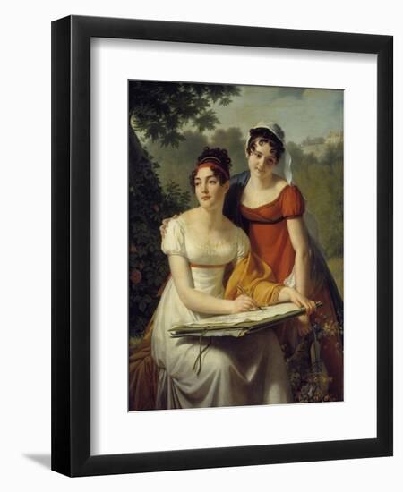 Portrait of the Demoiselles Duval by Jacques Augustin Pajou-null-Framed Giclee Print