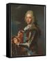 Portrait of the Duc De Broglie, in Sash of the Order of Sainte Esprit, with Baton of a Marshal of…-Hyacinthe Rigaud-Framed Stretched Canvas