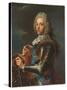 Portrait of the Duc De Broglie, in Sash of the Order of Sainte Esprit, with Baton of a Marshal of…-Hyacinthe Rigaud-Stretched Canvas
