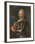 Portrait of the Duc De Broglie, in Sash of the Order of Sainte Esprit, with Baton of a Marshal of…-Hyacinthe Rigaud-Framed Giclee Print