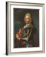 Portrait of the Duc De Broglie, in Sash of the Order of Sainte Esprit, with Baton of a Marshal of…-Hyacinthe Rigaud-Framed Giclee Print