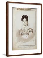 Portrait of the Duchess of Ortrante, in the Petit Album D'Élisa Bacciocchi (Ink and Wash on Paper)-Louis Dupre-Framed Giclee Print