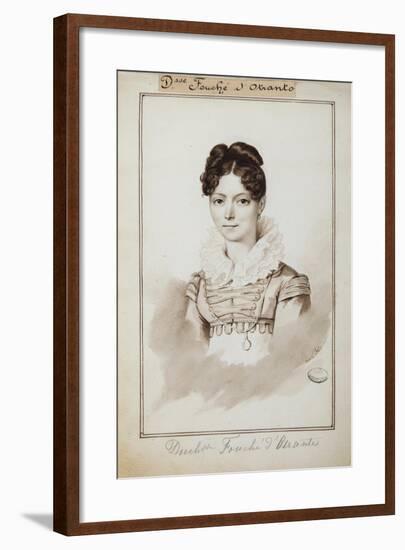 Portrait of the Duchess of Ortrante, in the Petit Album D'Élisa Bacciocchi (Ink and Wash on Paper)-Louis Dupre-Framed Giclee Print