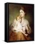 Portrait of the Duchess of St. Albans, with Her Son, 1875-George Elgar Hicks-Framed Stretched Canvas