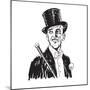 Portrait of the Elegant Cheerful Man. Art Deco and Nouveau Epoch. the Gentleman in a Tuxedo and a T-alex74-Mounted Art Print