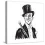 Portrait of the Elegant Cheerful Man. Art Deco and Nouveau Epoch. the Gentleman in a Tuxedo and a T-alex74-Stretched Canvas