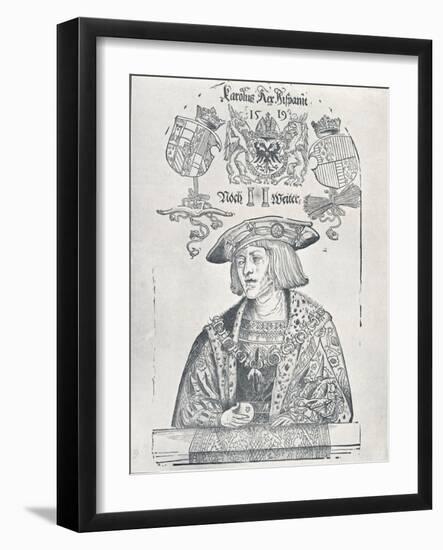 Portrait of the Emperor Charles V, 1519-Albrecht Dürer-Framed Giclee Print