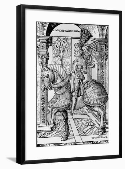 'Portrait of the Emperor Maximilian', 1518-Hans Burgkmair, the Elder-Framed Giclee Print