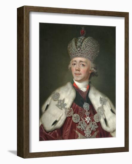 Portrait of the Emperor Paul I of Russia, (1754-180), 1799-1800-Vladimir Lukich Borovikovsky-Framed Giclee Print