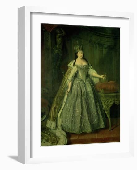 Portrait of the Empress Anna Ivanovna (1693-1740) 1730-Louis Caravaque-Framed Giclee Print